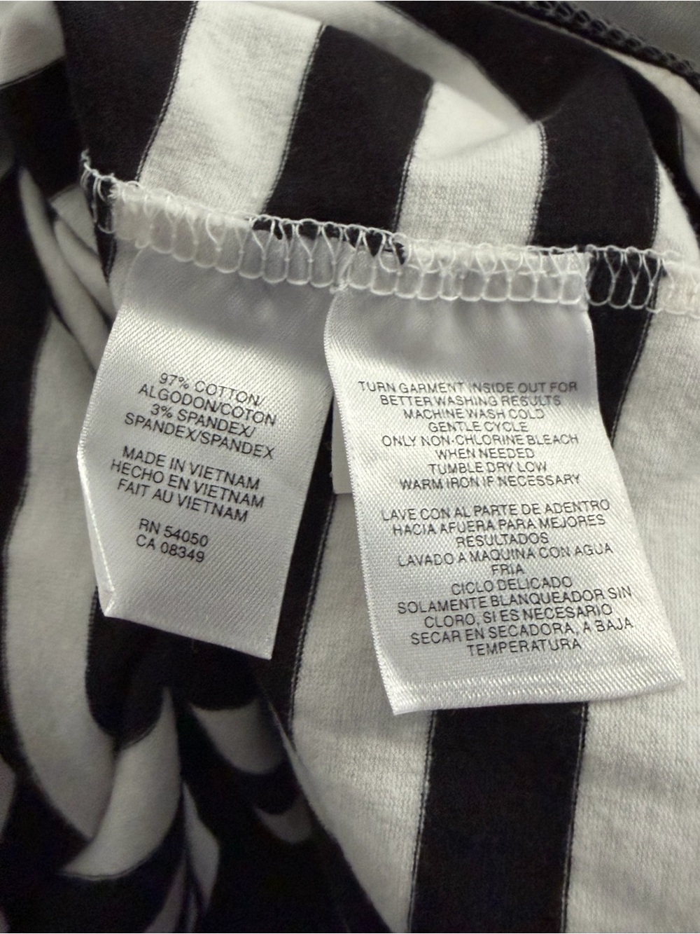 Jones New York Black and White Striped Button Down Polo Shirt - Picture 4 of 4